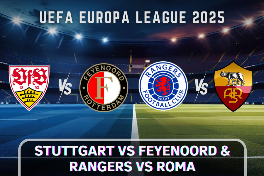 the official logos of as roma and rangers and feyenoord and stuttgart ufea football teams